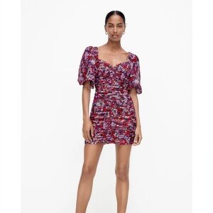 Zara Ditsy Floral Puff Sleeve Dress